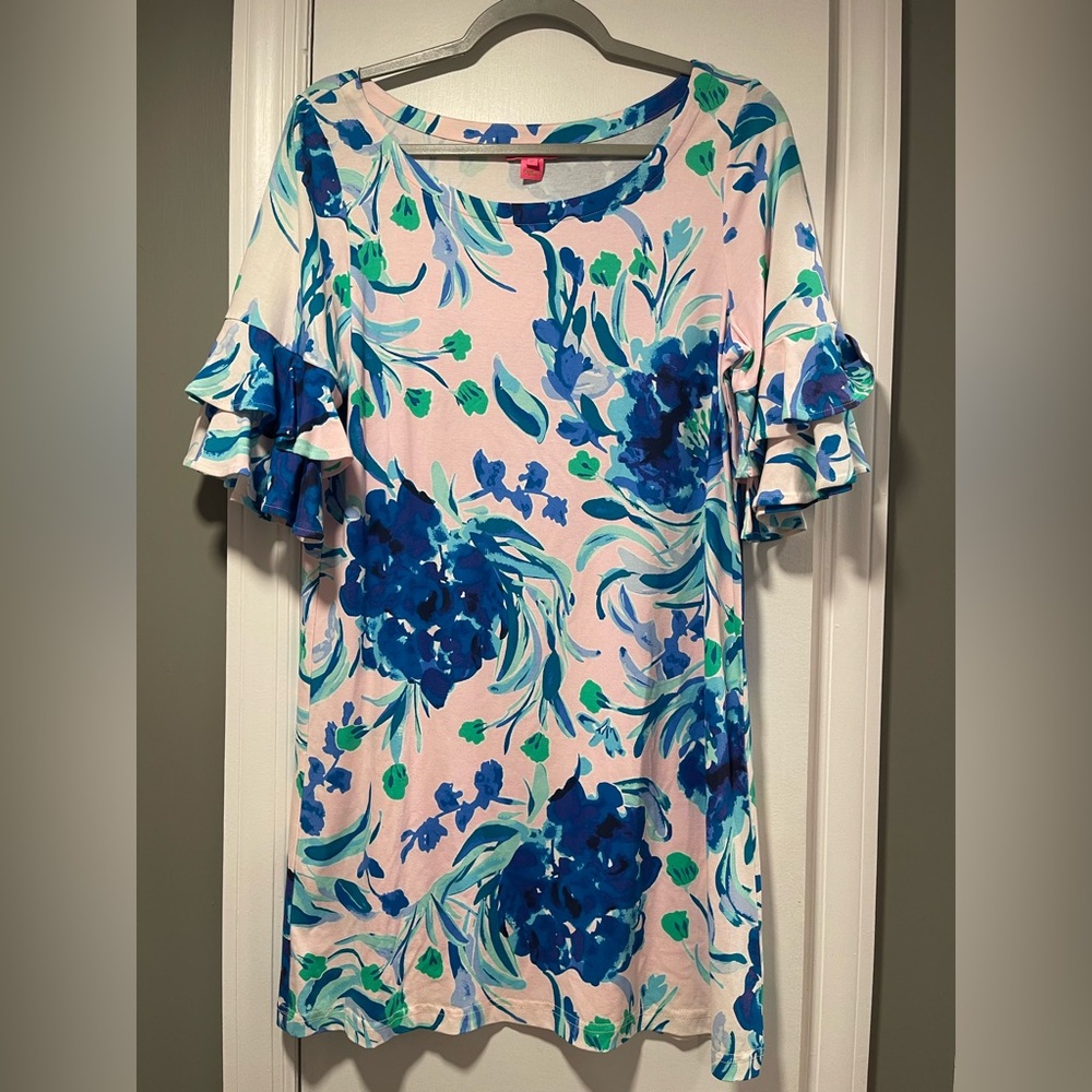 Lilly Pulitzer Pink and Blue Abstract Dress